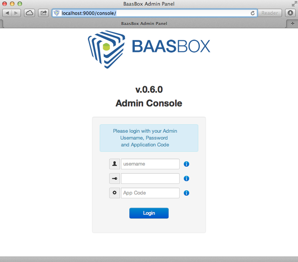 login baasbox