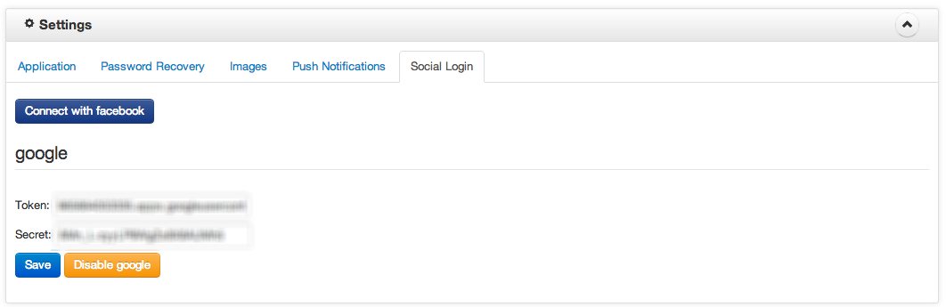 Social login tab